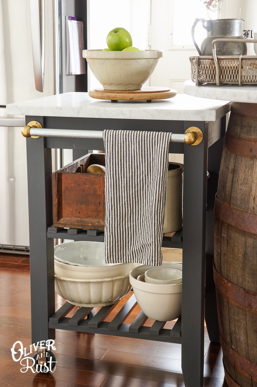 kitchen bar cart ikea hack makeover project gold marble top how to decorating easy cheap budget