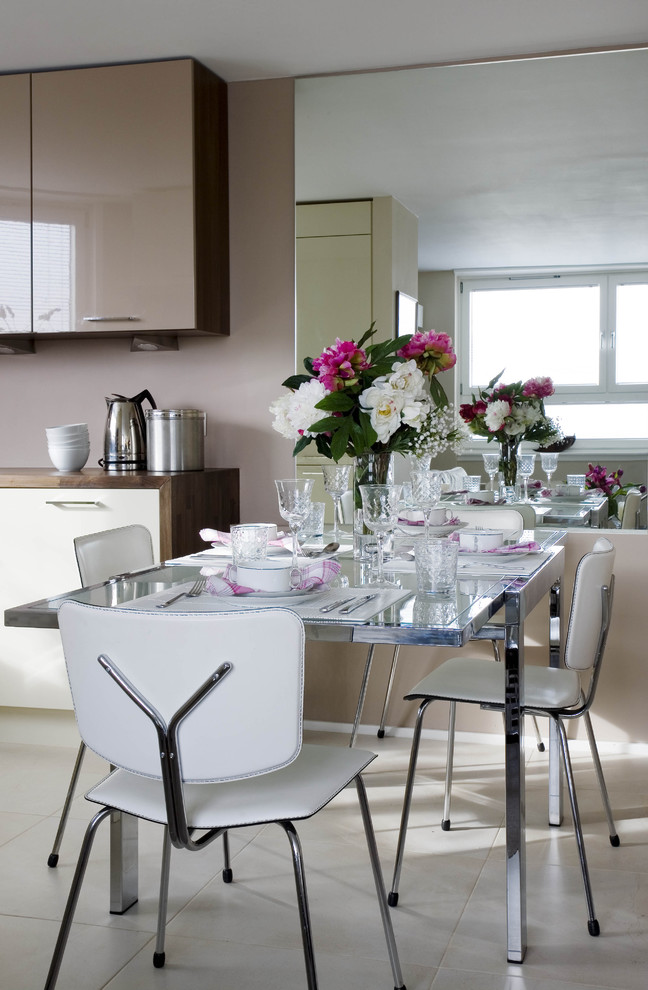 small apartment kitchen glossy mirrored table retro decor better decorating bible blog Contemporary-Dining-Room