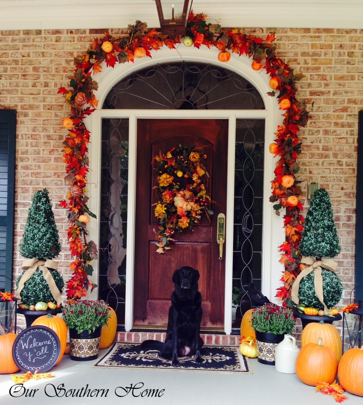 fall home decorating pumpkins porch leaves door wreath easy better decorating bible blog