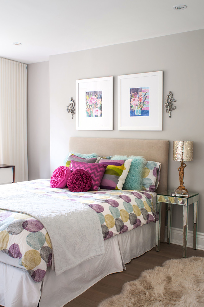 fun guest bedroom how to decorate mint blue furry pillows rose taupe sheep skin carpet hide floor spotted bed spread headboard gray walls ideas better decorating bible blog