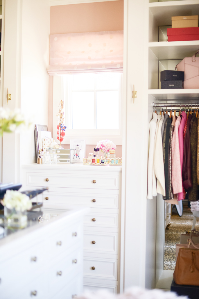 11 dream closet office leopard carpet white gold desk chandelier mirrored shelves tour better decorating bible blog ideas gold knobs chic girly walk in closet wardrobe