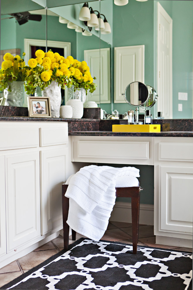 better decorating bible blog bathroom flowers morrrocan rug small bench makeup table mirros covering wall