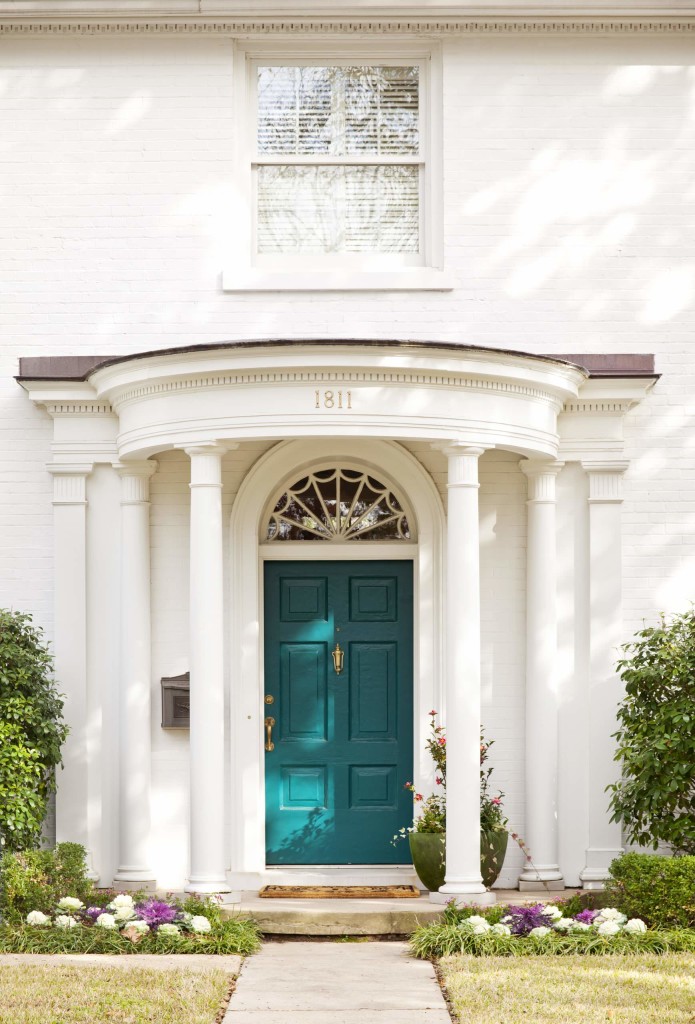 turqouise front door painting bright color ideas