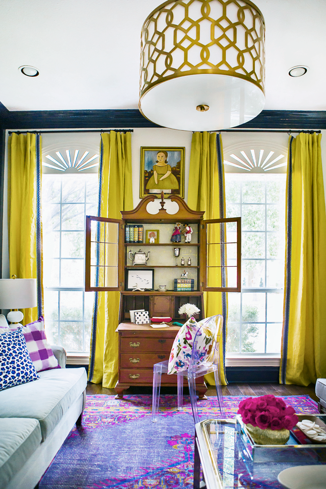 yellow curtains long french window dressing ideas purple family living room persian rug eclectic style home decor pinterest shop-room-ideas
