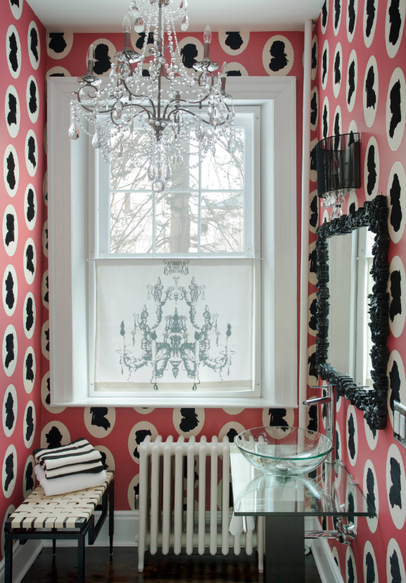 pink black wallpaper decor victorian style old fashioned ideas