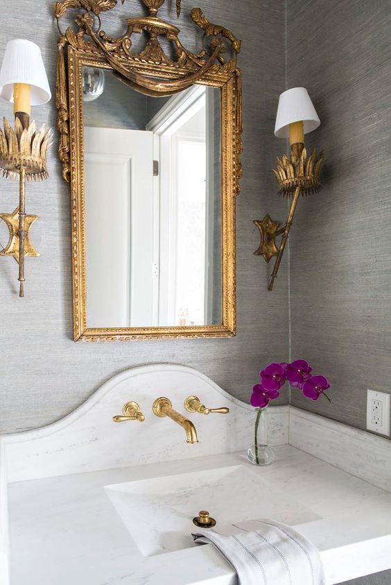marble sink bathroom powderroom decorating ideas