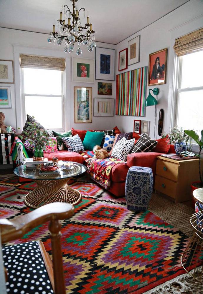 bohemian living room decorating gypsy style colorful