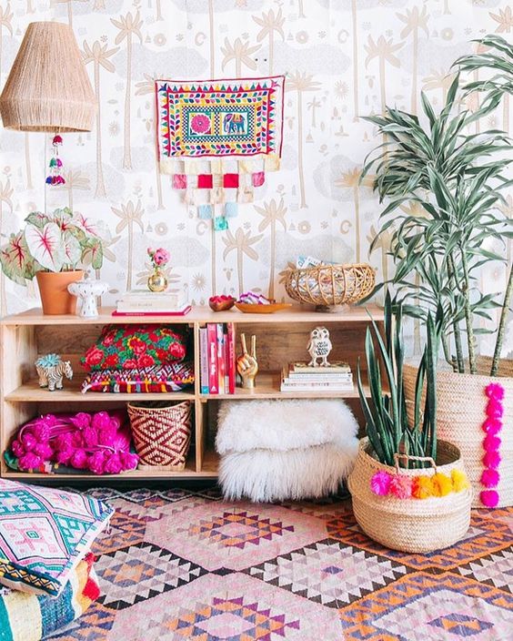 bohemian style decorating fun gyspsy colorful fur oriental rugs