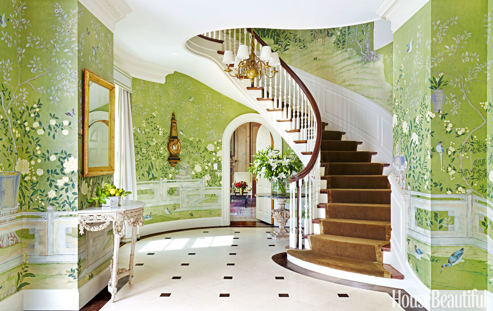 foyer mural green glamorous entryway better decorating bible blog