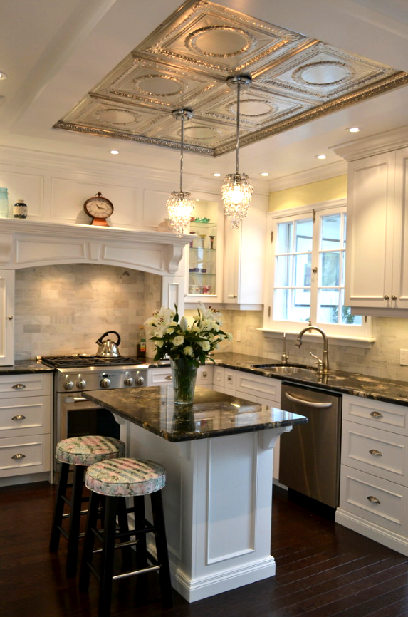 kitchen tin tiles decorating ideas