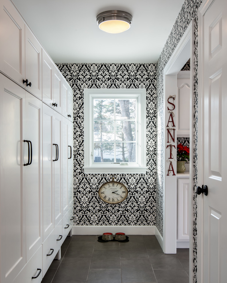 christmas-holiday-damask-wallpaper-beautiful-decorating-laundry-room-ideas